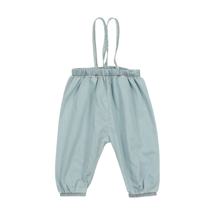 Denim Bubble Suspender Pants