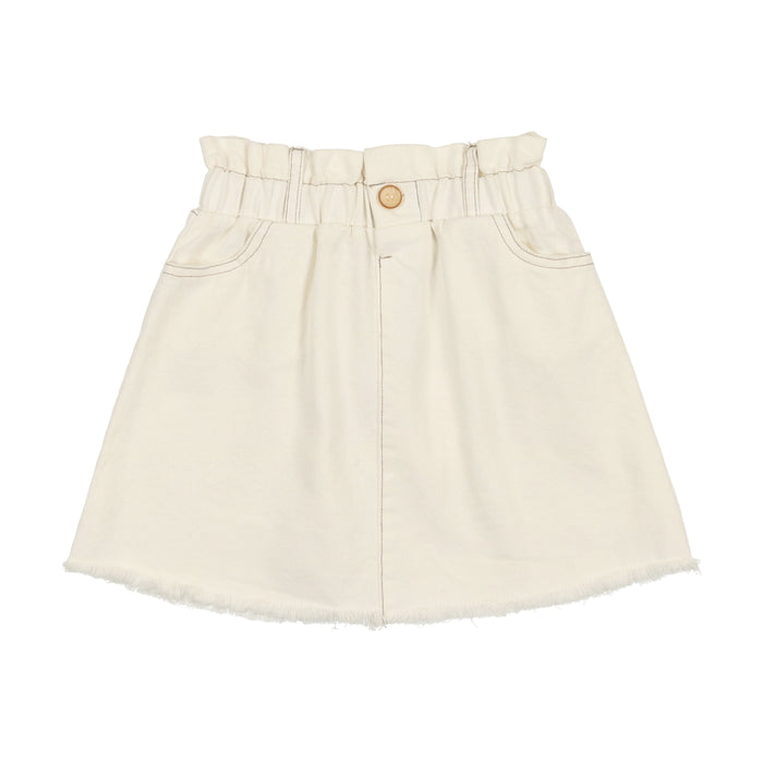 Structured Denim Fringe Skirt