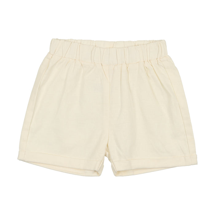 Solid Linen Pull On Shorts